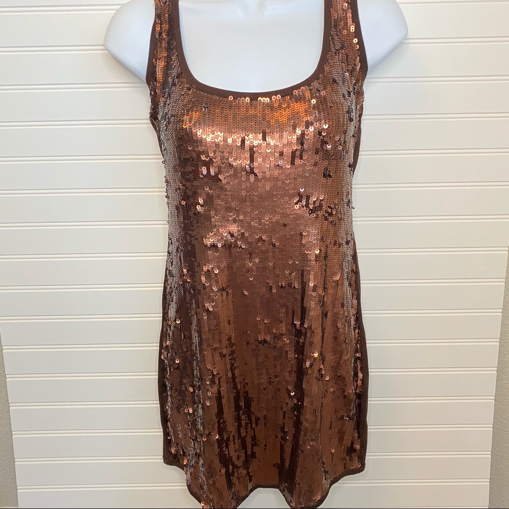 Bebe sequin brown mini dress size S
